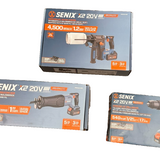 Senix 20V Max brushless 3-tool combo kit with reciprocating saw, SDS-Plus rotary hammer drill, and drill driver with batteries