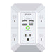 QINLIANF 5-Outlet Wall Surge Protector 4 USB Ports 1680 Joules Mountable – Open Box