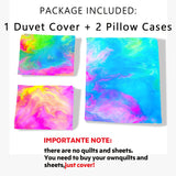 AILONEN 3-piece tie dye kids twin duvet cover set with two pillowcases, multicolor hip hop pattern on microfiber bedding - view 4