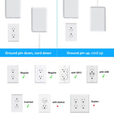 olcorife Flat Plug Power Strip – 6 Outlets 3 USB 5FT Cord White – Open Box — view 6 of 8