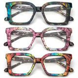 KoKoBin 3-Pack Square Blue Light Blocking Reading Glasses +2.75 Unisex — view 1 of 7