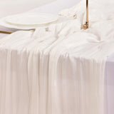 Socomi Ivory Cheesecloth Table Runner 120x35in – Rustic Boho Wedding Decor — view 6 of 7
