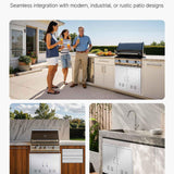 VEVOR stainless steel 30x21 inch flush mount BBQ access door with louvered vents and ergonomic handles for outdoor kitchen - view 7