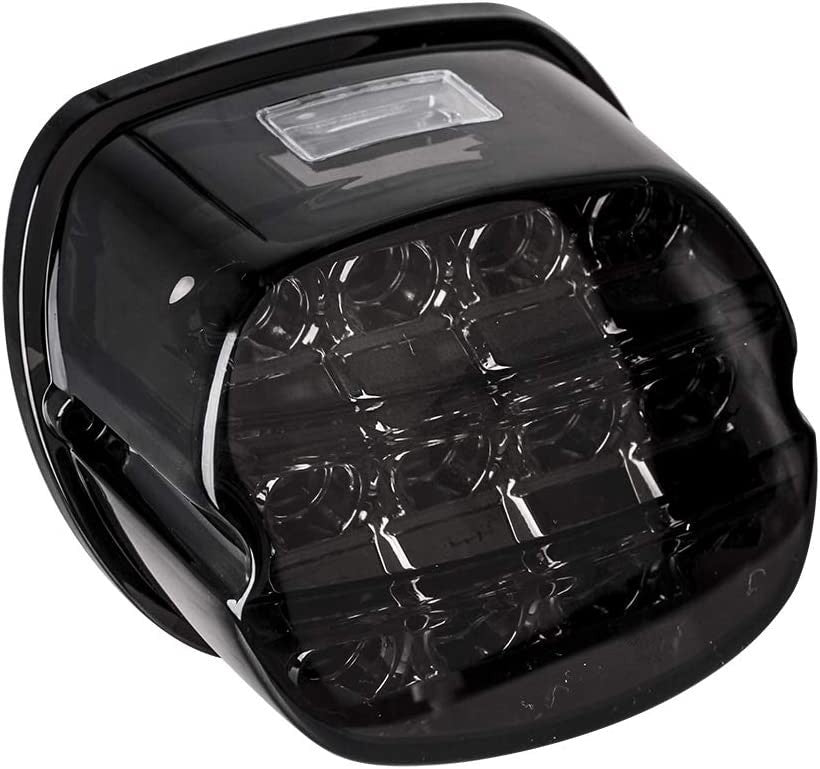 Smoked black LED rear tail light unit for Harley-Davidson Dyna Softail Touring with integrated brake and running light