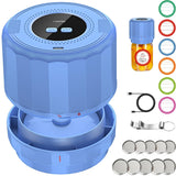 UNERVER M11 blue electric mason jar vacuum sealer kit with wide and regular mouth lids, labels, and pen included
