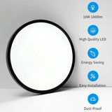 HOVENLA 4-Pack 7" LED Flush Mount Ceiling Light 18W 6500K IP44 Wet Rated — view 3 of 5