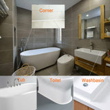 Clear self-adhesive PVC caulk strip tape 1.5 inch wide applied along bathtub and countertop seam edge - view 8