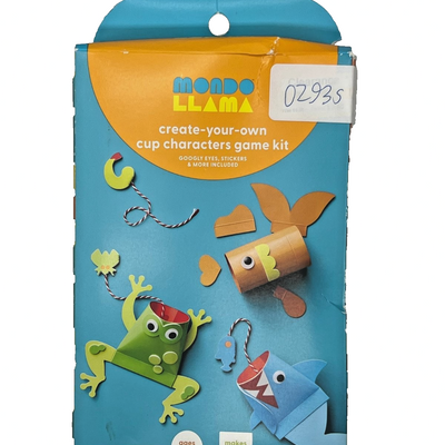 Mondo Llama Create Your Own Cup Characters Craft Kit 2-Pack with googly eyes, stickers, and twine included