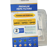 Two white VEVA True HEPA replacement filters for Dyson HP01 HP02 DP01 air purifiers in original packaging