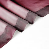 Pair of burgundy sheer voile rod pocket curtain panels 40x108 inches hanging on a window, LeCloud - view 4
