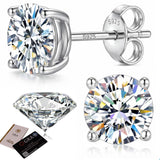Sugar Tang Moissanite Stud Earrings – 925 Sterling Silver D Color Unisex — view 1 of 6