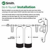 A.O. Smith AO-WH-DSCLR black fiberglass whole house salt-free descaler unit with 3/4-inch inlet and outlet fittings - view 7