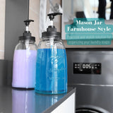 Glass Laundry Detergent Dispenser Bottles Set of 2 with Pump – 50oz Farmhouse — view 6 of 6