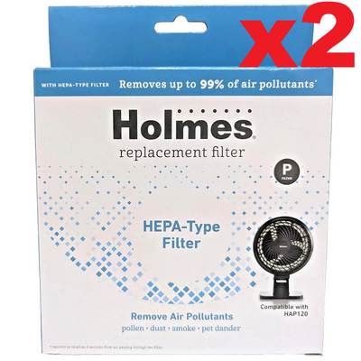 Four Holmes Type P pleated HEPA-type replacement air purifier filters for HAP120 model, white, new in package