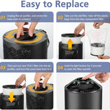 Two white Cabiclean TZ-K1 HEPA replacement filters 5.2x5.2x3.7 inches with activated carbon layer, sealed in plastic wrap - view 3