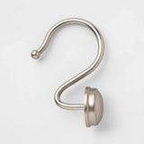 Threshold Nickel Button Shower Curtain Hooks – Rust-Proof Zinc Alloy, 12-Pack — view 2 of 4