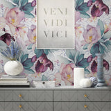 MuralPeel Peel and Stick Wallpaper – Purple Pink Anemone Floral, 29 Sqft – Open Box — view 4 of 7