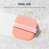 Six pink square air cushion makeup sponges with flip bands arranged together, latex-free powder puffs for foundation - view 3