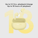 Heyday True Wireless Bluetooth Earbuds Pastel Yellow – 18Hr Battery & USB-C — view 3 of 6