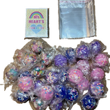 28 multicolor stretchy squishy stress balls with Valentine's Day cards in individual baggies for kids party favors - view 2