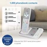AT&T DAL75011 white cordless accessory handset with charger and batteries, DECT 6.0 cordless phone expansion unit - view 8