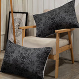 Black gothic skull floral king duvet cover set with 2 pillow shams, Tree of Life print on microfiber bedding - view 6