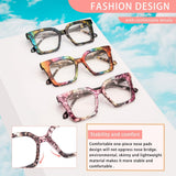 KoKoBin 3-Pack Square Blue Light Blocking Reading Glasses +2.75 Unisex — view 5 of 7