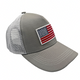 e4Hats White American Flag Patched Mesh Snapback Baseball Cap