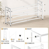 Bumusty 3-Tier Expandable Metal Shoe Rack – Adjustable 18–33 Inches, White — view 7 of 7