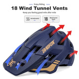 BATFOX LA303 blue mountain bike helmet size large with visor and 18 ventilation holes, polycarbonate shell - view 7