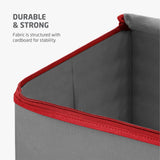 ZOBER gray non-woven fabric Christmas ornament storage box with 64 compartments and dual zipper closure - view 7