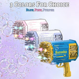 HQF 88-hole bubble machine with multicolor LED lights and detachable fan held by child outdoors at party - view 5