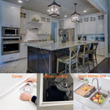 Clear self-adhesive PVC caulk strip tape 1.5 inch wide applied along bathtub and countertop seam edge - view 7