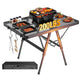 Raynesys Portable Folding Grill Table – 200 lb Mesh Top, Height Adjustable