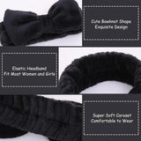 AiMHariacc Bow Makeup Headbands 2-Pack – Soft Microfiber, Black & Gray — view 3 of 7