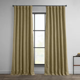 HPD Half Price Drapes 50x84 inch Nomad Tan faux linen room darkening curtain panel with rod pocket heading