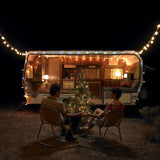 25-foot black cord outdoor G40 globe Edison bulb string lights hung on patio, warm white glow, waterproof - view 2
