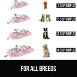 Gorilla Grip Dog Bowl Set with Pink Silicone Mat - 304 Stainless Steel 2 Cup — view 3 of 8