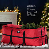 ZOBER red 600D Oxford fabric Christmas tree storage bag 59x20x20 inches with dual zippers and reinforced handles - view 3