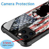 DJSOK black American flag football bumper case for iPhone 11 Pro Max with tire-texture sides and raised edges - view 4