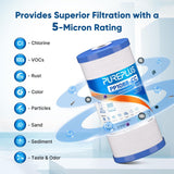 Two PurePlus PP10BB-CC 10x4.5 inch whole house sediment carbon water filter cartridges in original packaging - view 4