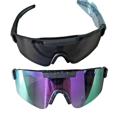 Zestero black wraparound photochromic polarized sports sunglasses with lightweight polycarbonate frame for cycling and running