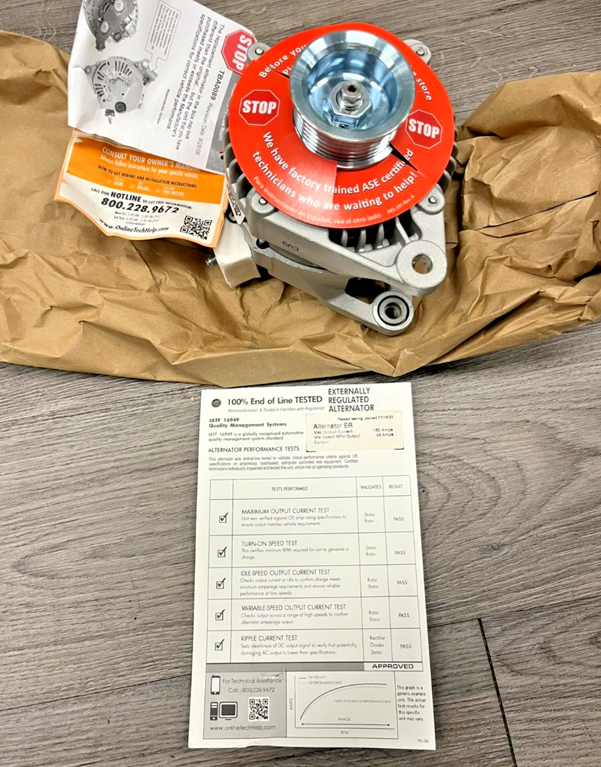 Carquest 13913AN 160 Amp 12V replacement alternator with 6-groove serpentine pulley for Dodge and Jeep vehicles