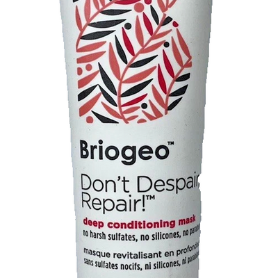Briogeo Don't Despair Repair deep conditioning hair mask 2oz white jar with pink label on white background