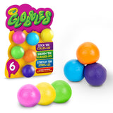 Six multicolor Crayola Globbles squishy sticky fidget balls in packaging, sensory stress relief toys for kids - view 2
