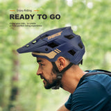 BATFOX LA303 blue mountain bike helmet size large with visor and 18 ventilation holes, polycarbonate shell - view 5
