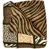 MMB Safari Zanzibar 10-piece king comforter set with zebra giraffe leopard animal print in brown black and tan - view 3