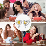 Zifeel S925 Sterling Silver November Birthstone Heart Stud Earrings for Women — view 7 of 8