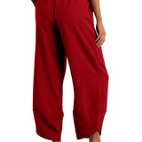Feiersi High Rise Wide Leg Palazzo Pants – Light Red Harem Trousers — view 7 of 7