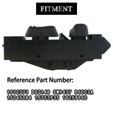 Black 12-pin passenger side power window switch with push button design for 2000-2002 Chevy Silverado and GMC Sierra - view 3